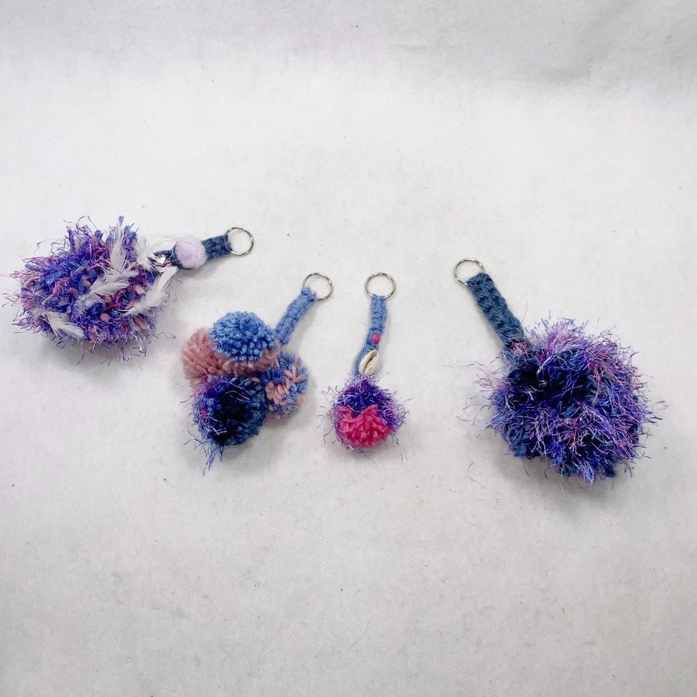 Pastel Fuzzy Key-chains Bundle - Picture 7 of 9